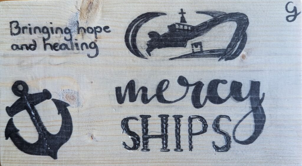 Thank you, Grace Wagner, for making artwork to hang by my bunk.